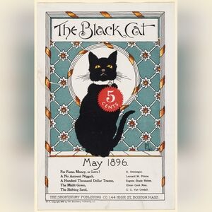 Black Cat Decorative Print – Black